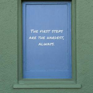 The first steps are the hardest, always. 